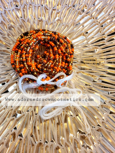 Brown, Orange, and Gold ( Traditional African Waist beads from Ghana,Africa)