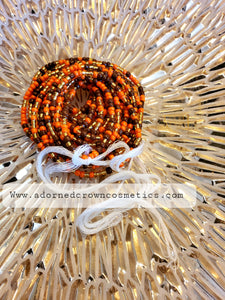 Brown, Orange, and Gold ( Traditional African Waist beads from Ghana,Africa)