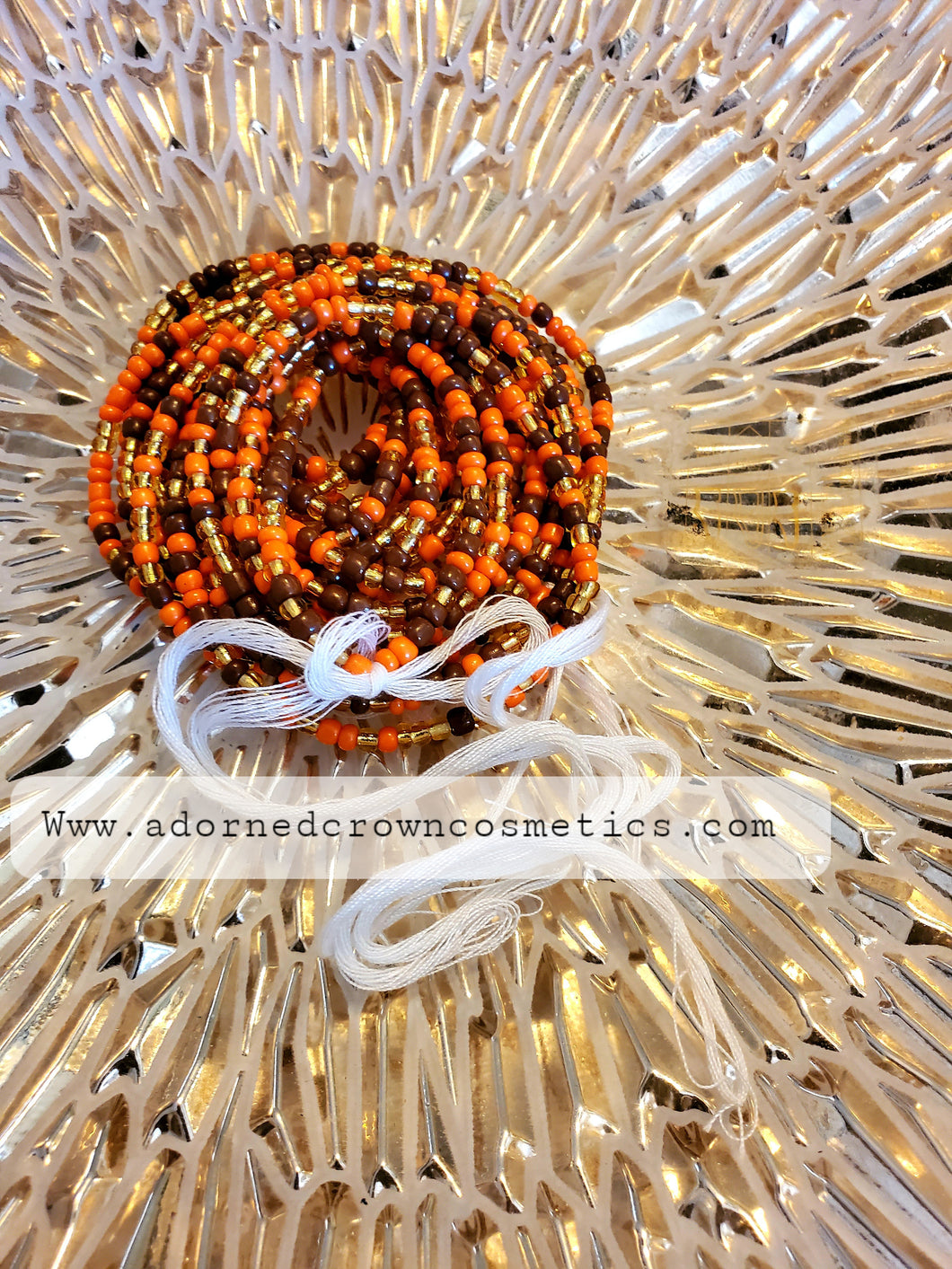 Brown, Orange, and Gold ( Traditional African Waist beads from Ghana,Africa)